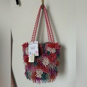 Viral beaded Multicolor Pearl strap made in India Bag